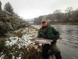 Jimmy Ross with his fantastic 15lb springer from the Portnacraig beat on the Tummel